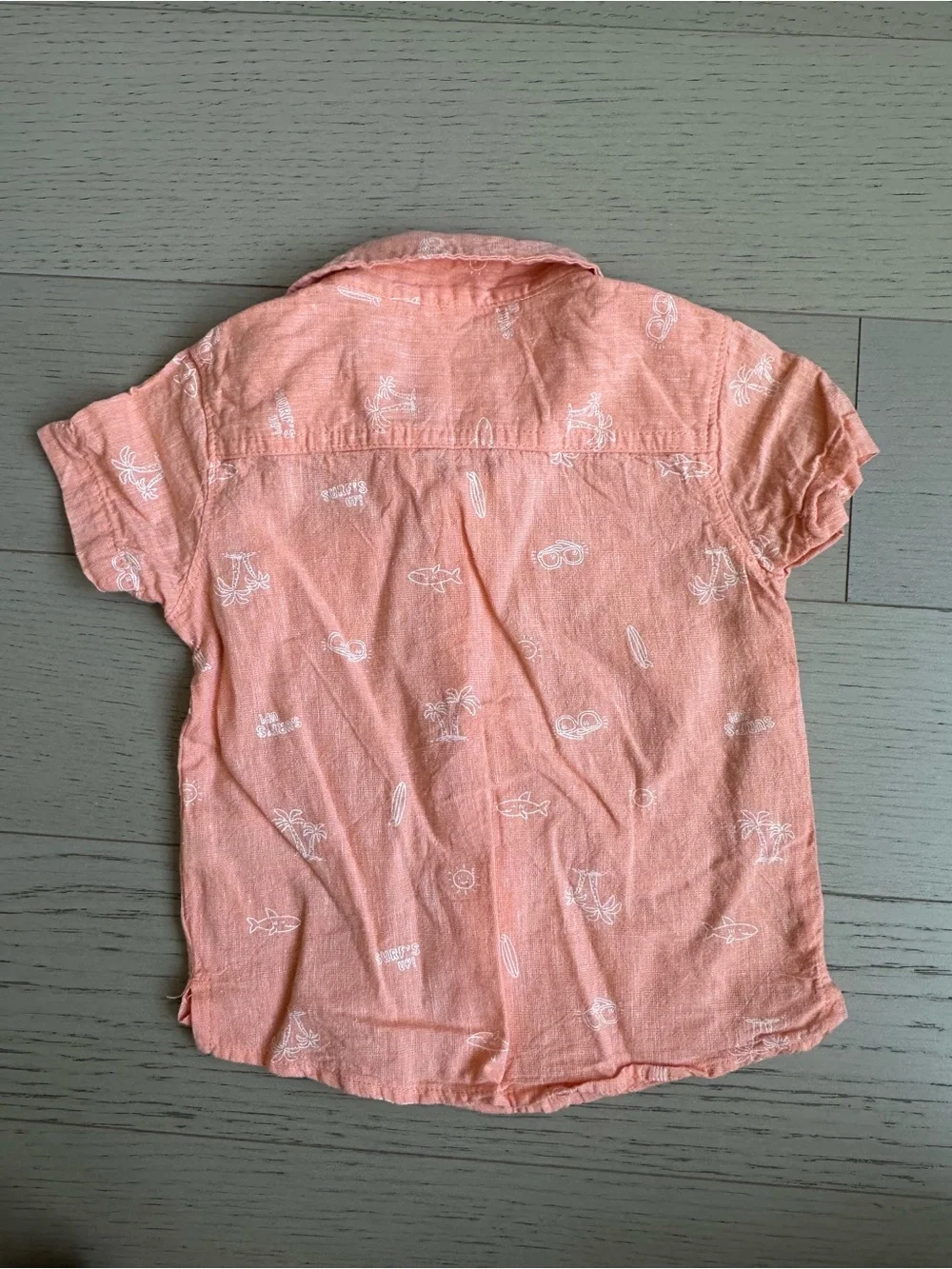 Carter's Peach Short-Sleeve Button-Down Shirt for Kids